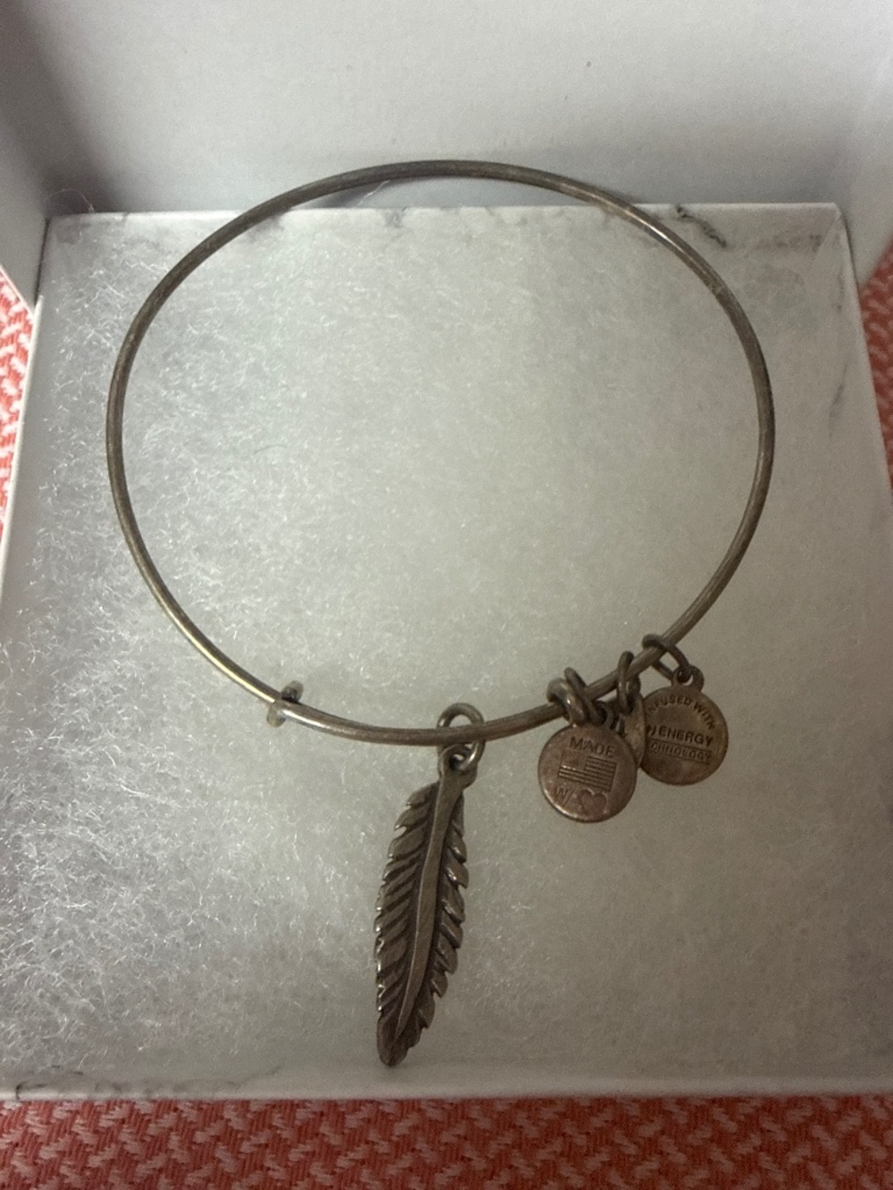 Feather Alex and Ani Bangle Charm bracelet